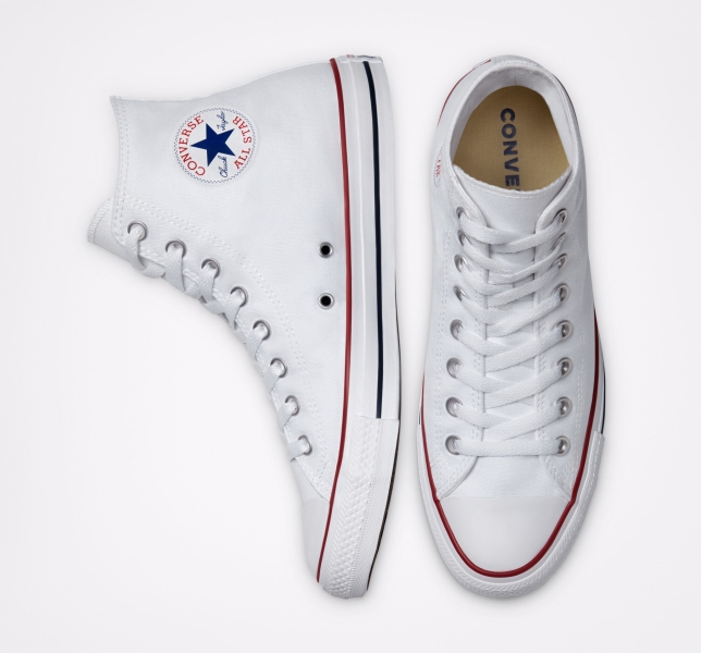 Men's Converse Chuck Taylor All Star Classic Canvas Shoes White | 703-JWTMES