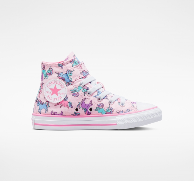 Kids' Converse Chuck Taylor All Star Easy-On Unicorns Canvas Shoes Pink / Pink / Blue | 931-XABWVJ