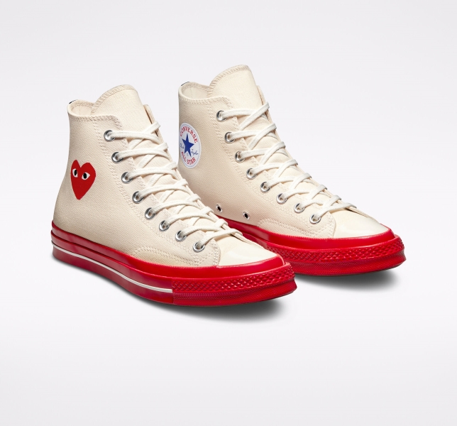 Women's Converse Comme des PLAY Chuck 70 High Tops Red | 198-GKHQPN