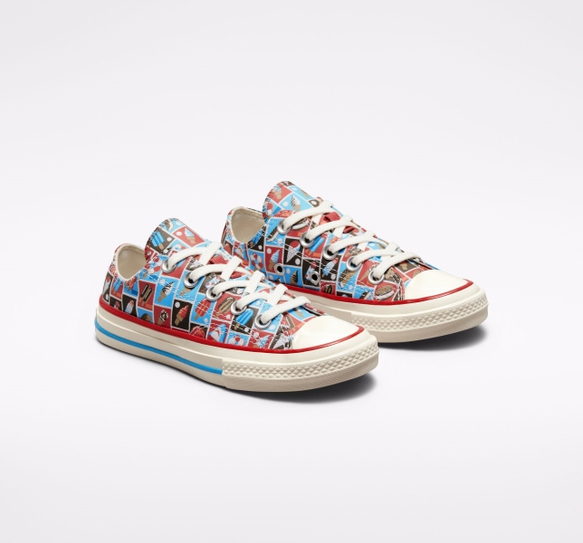 Kids' Converse Chuck 70 Frozen Treats Canvas Shoes Red / Blue | 307-UMVIDJ