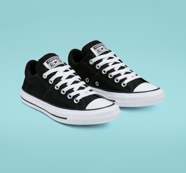 Women's Converse Chuck Taylor All Star Madison Low Tops Black / White / Black | 370-HIADVK