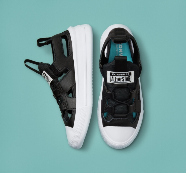 Kids' Converse Chuck Taylor All Star Ultra Canvas Shoes Black / Black / White | 958-ZLGCKO