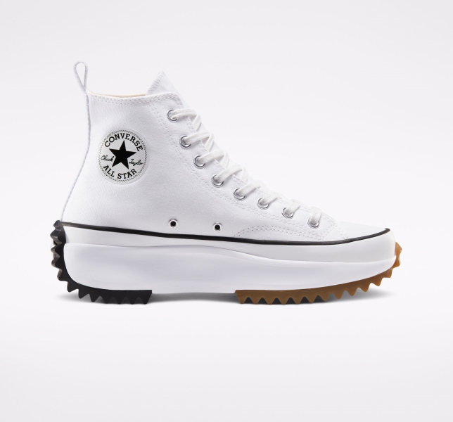 Women's Converse Run Star Platform Shoes White / Black | 045-PNTEAB