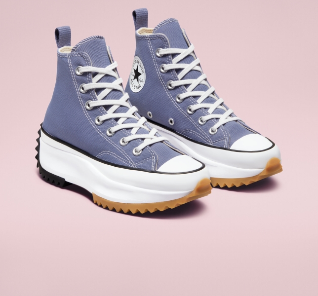 Women's Converse Run Star Seasonal Hike Platform Shoes Purple / Black / White | 651-ZTVYJP