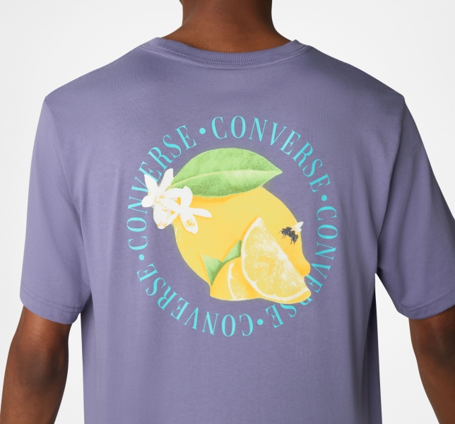 Men's Converse Fresh Lemon Graphic T Shirts Purple | 824-TQPEZO