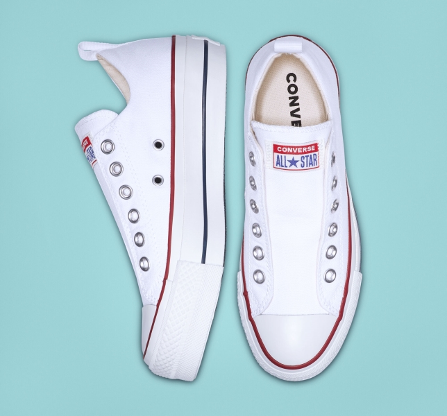 Women's Converse Chuck Taylor All Star Lift Platform Shoes White / Red / Blue | 871-RSZJQU