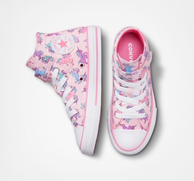 Kids' Converse Chuck Taylor All Star Easy-On Unicorns Canvas Shoes Pink / Pink / Blue | 931-XABWVJ