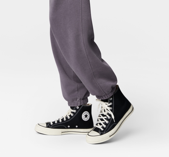 Men's Converse Go-To Chuck Taylor Patch Loose Fit Pants Black | 380-AIDVBF
