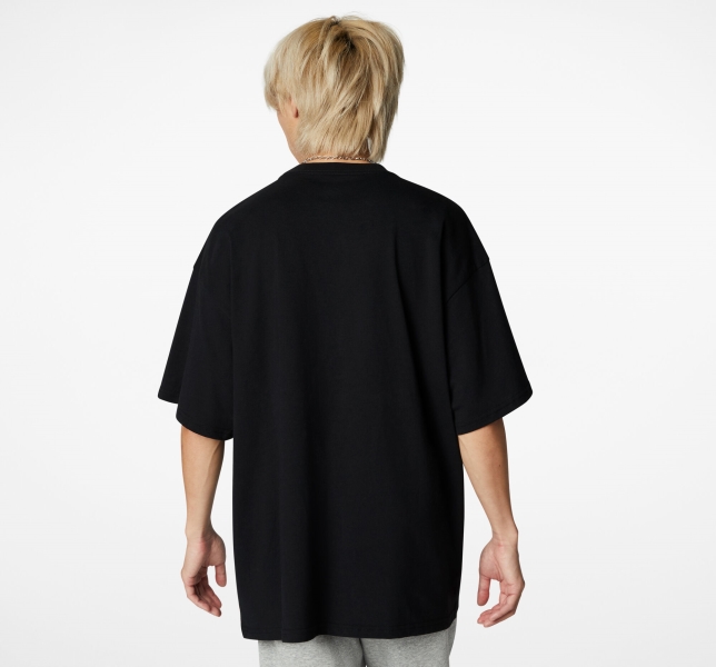 Men's Converse College Graphic T Shirts Black | 459-TJSQEI