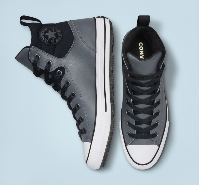 Women's Converse Chuck Taylor All Star Berkshire Boots Grey / Black / Black | 947-QZMERV