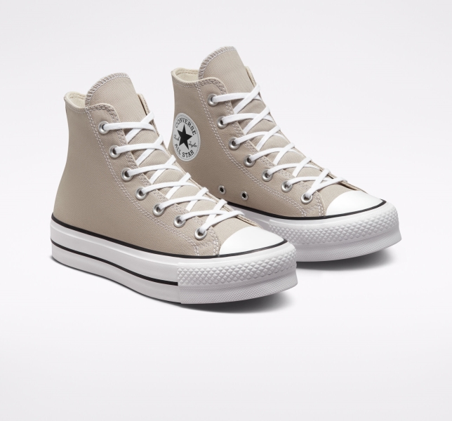 Women's Converse Chuck Taylor All Star Lift Canvas Platform Shoes Black / White | 792-GQDUJS