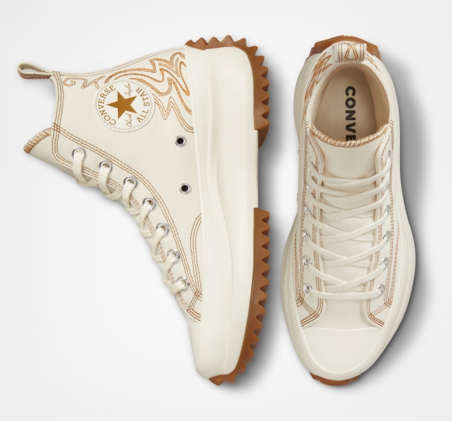 Women's Converse Run Star Western Embroidery High Tops Orange | 360-TDEYCR