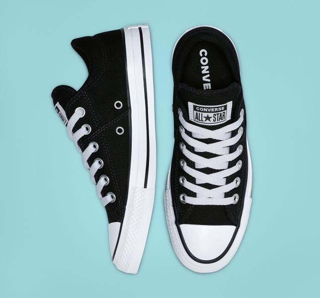 Women's Converse Chuck Taylor All Star Madison Low Tops Black / White / Black | 370-HIADVK
