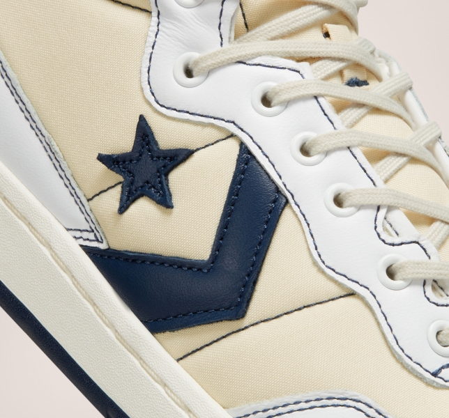 Men's Converse CONS Fastbreak Pro Sage Leather Shoes White / Navy | 650-LUXFEV