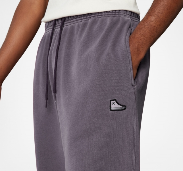 Women's Converse Go-To Chuck Taylor Patch Loose Fit Pants Black | 092-PJNTWV