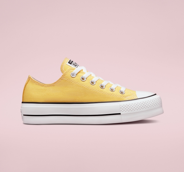 Women's Converse Chuck Taylor All Star Lift Surplus Platform Low Tops Yellow | 427-YVXMIN