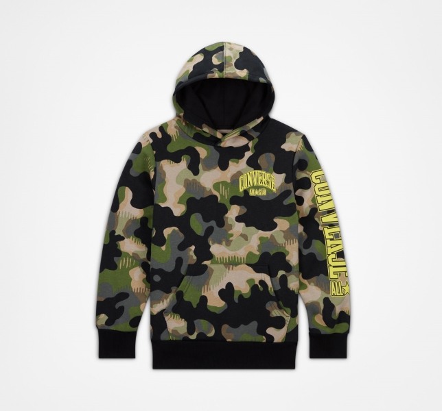 Kids' Converse Camo Pullover Hoodie Multicolor | 176-LFWXHC