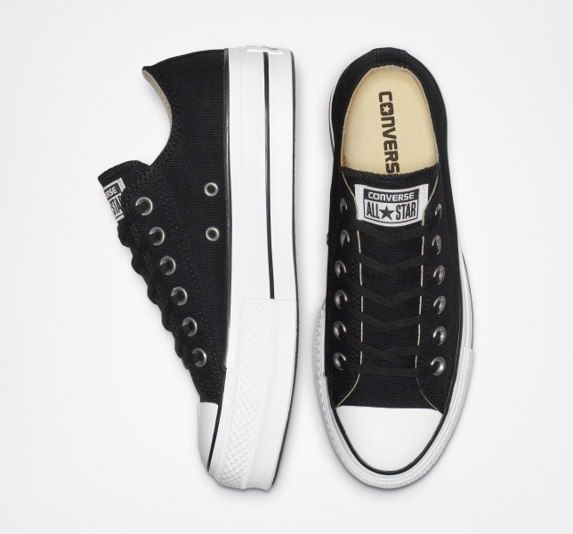 Women's Converse Chuck Taylor All Star Lift Canvas Shoes Black / White / White | 947-CDQBMO