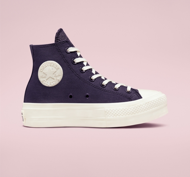 Women's Converse Chuck Taylor All Star Lift Tonal Jacquard High Tops Dark | 956-WMDPVB
