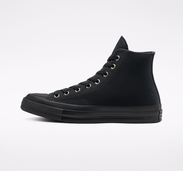 Men's Converse Chuck 70 Vintage Canvas Shoes Black / Black / Black | 095-GLIKTJ