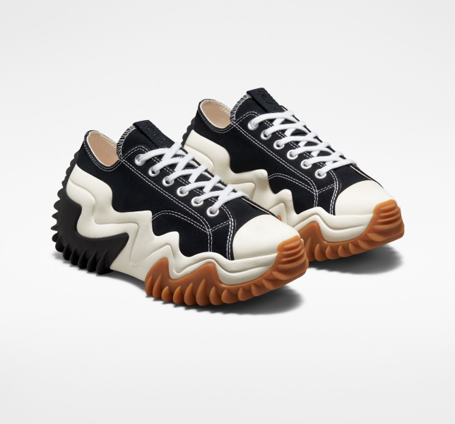 Women's Converse Run Star Motion CX Platform Low Tops Black / White | 938-GIXZOJ