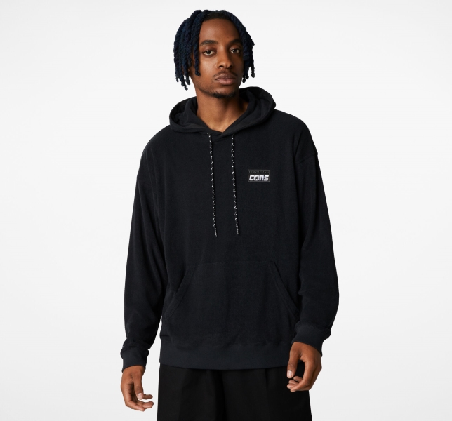Men's Converse CONS Lightweight Hoodie Black | 518-CJRYAI