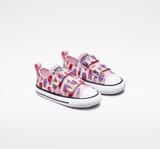 Kids' Converse Chuck Taylor All Star Easy-On Frozen Treats Canvas Shoes Pink / Pink | 639-WYRHAJ