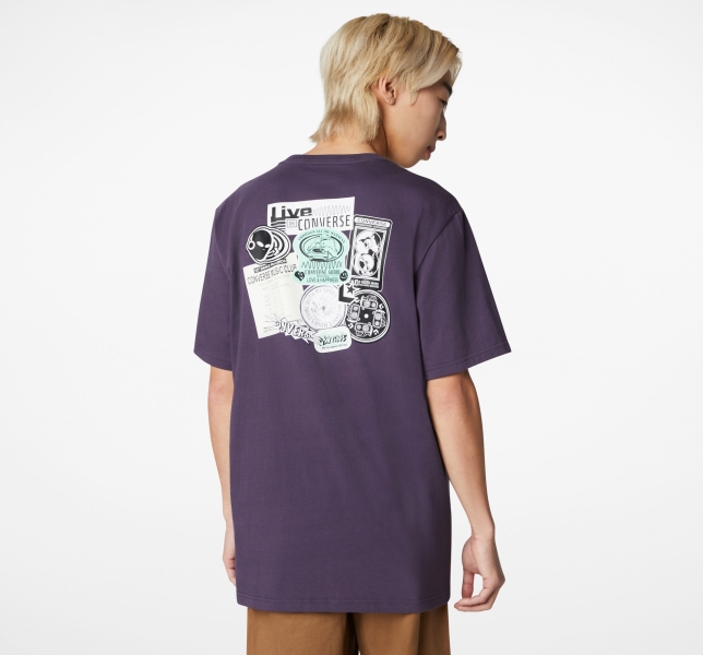 Men's Converse Sticker Graphic T Shirts Multicolor | 347-RLZOKM