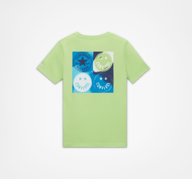 Kids' Converse Logo Smiley Graphic T Shirts Light Green | 235-CVESWP