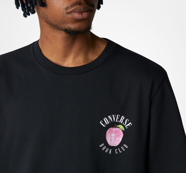 Men's Converse Book Club Graphic T Shirts Black | 278-HKEXCL