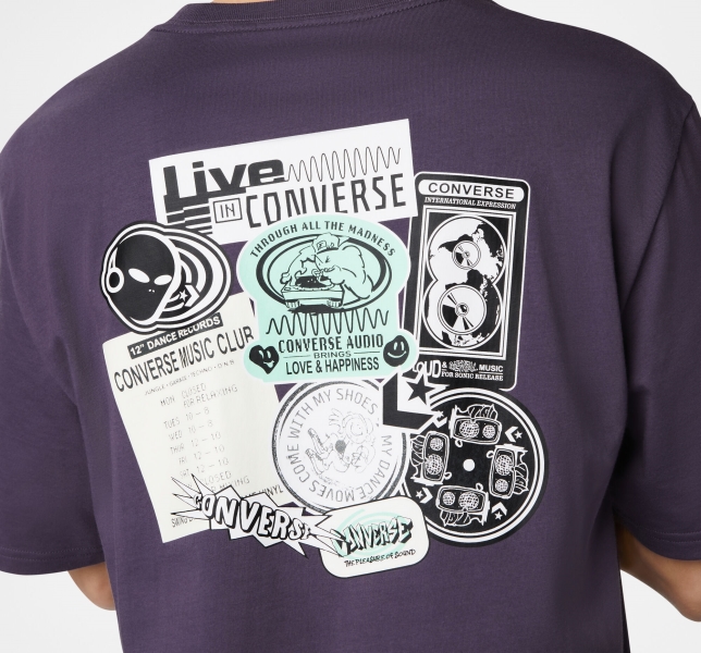 Men's Converse Sticker Graphic T Shirts Multicolor | 347-RLZOKM