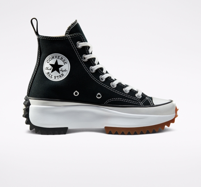 Women's Converse Run Star High Tops Black / White | 647-URPDET