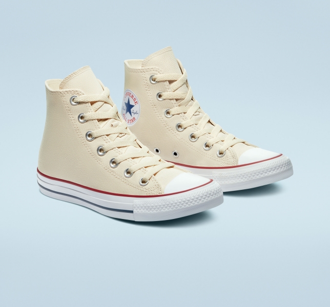 Women's Converse Chuck Taylor All Star Classic Canvas Shoes Beige White | 913-NSIWFA