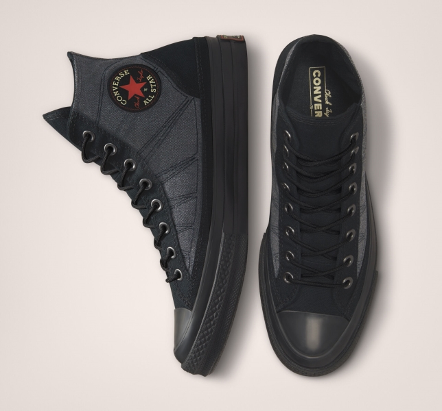 Women's Converse Chuck 70 GORE-TEX High Tops Black / Black / Black | 206-APVDNQ