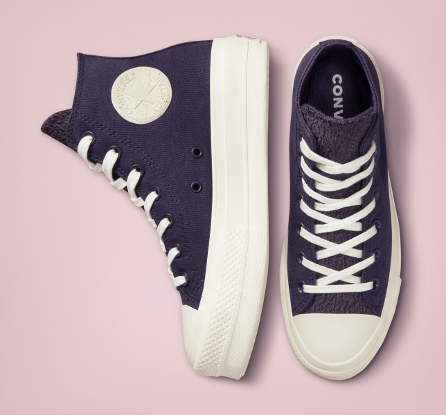 Women's Converse Chuck Taylor All Star Lift Tonal Jacquard Platform Shoes Dark | 914-XYCGDM