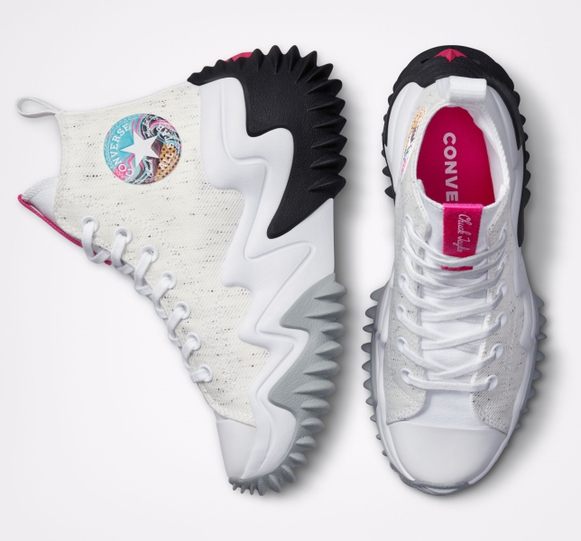 Women's Converse Run Star Motion CX 90s Marbled Platform Shoes White / Pink / Black | 952-NLGCSH