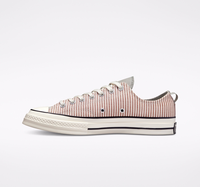 Women's Converse Chuck 70 Crafted Stripe Low Tops Olive | 593-CIWXNE
