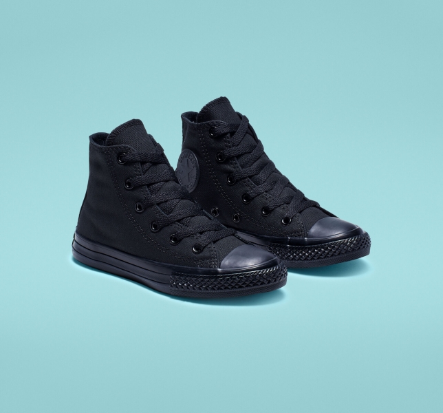 Kids' Converse Chuck Taylor All Star Classic Canvas Shoes Black | 048-PWDTFL