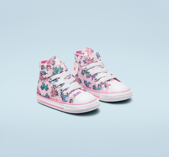 Kids' Converse Chuck Taylor All Star Easy-On Unicorns Canvas Shoes Pink / Pink / Blue | 863-OYXLGR