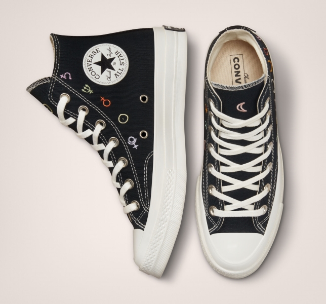 Women's Converse Chuck 70 Mystic Symbols High Tops Black / White | 174-XKMOEQ
