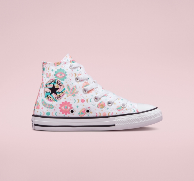 Kids' Converse Chuck Taylor All Star Mystic Gems Canvas Shoes White / Pink / Coral | 037-HUXMYR