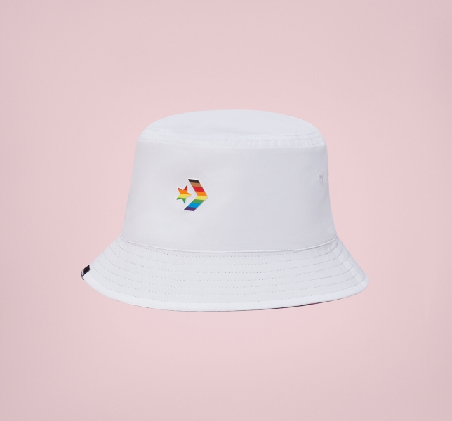 Women's Converse Pride Reversible Bucket Hats White | 526-AMLIYD