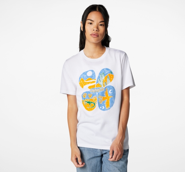 Women's Converse Artist Short Sleeve T Shirts White | 849-AOVFIL