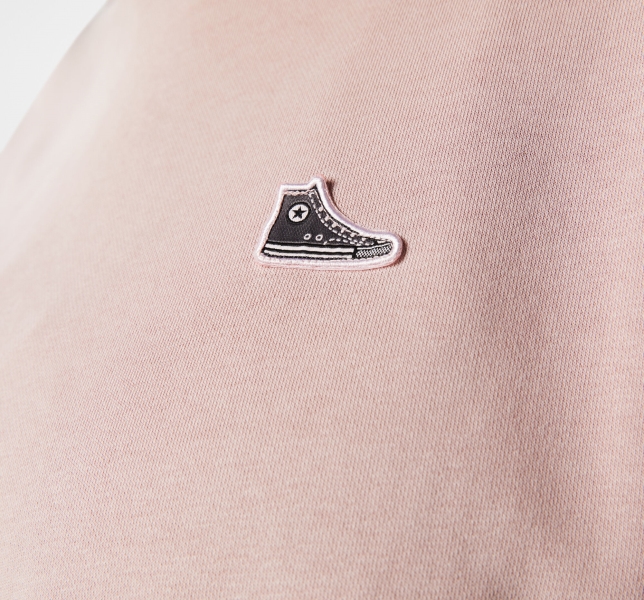 Men's Converse Go-To Chuck Taylor Patch Loose Fit Hoodie Grey Purple | 061-MHSGVC