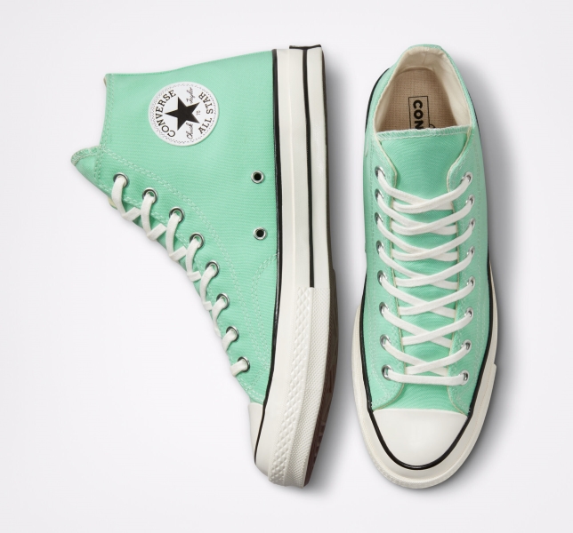 Women's Converse Chuck 70 Canvas Shoes Green / Black | 564-HDGCIR