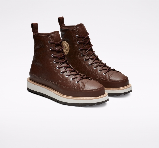 Women's Converse Chuck Taylor Crafted High Tops Chocolate / Black | 856-QXDRYP