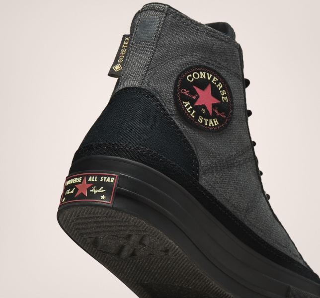 Men's Converse Chuck 70 GORE-TEX Canvas Shoes Black / Black / Black | 291-ZVIDTU
