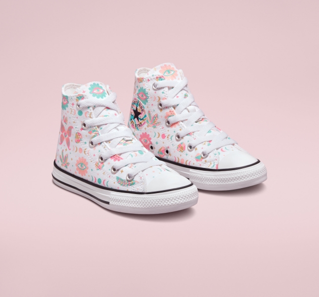 Kids' Converse Chuck Taylor All Star Mystic Gems Canvas Shoes White / Pink / Coral | 716-AEKPTH
