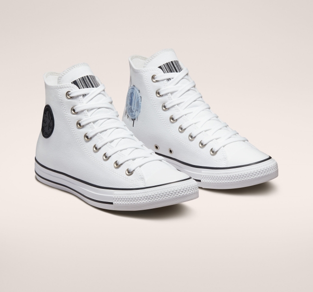 Women's Converse Chuck Taylor All Star Translucent Barcode Canvas Shoes White / Black / White | 572-SNLRBI