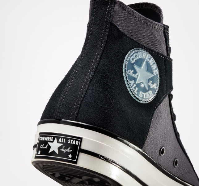 Women's Converse Chuck 70 Crafted Canvas Shoes Black / White | 892-XYLGDT